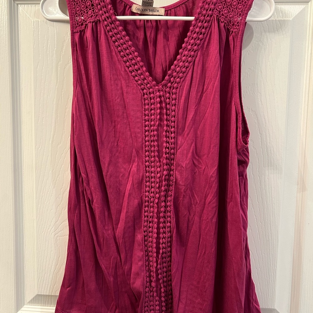 Carolyn Taylor Pink Sleeveless Blouse